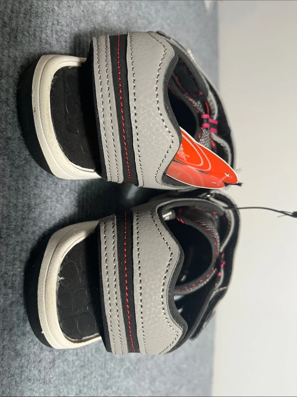 wonder nation Gray, Black and Pink Kids Closed-Toe Hook-and-Loop Sandals